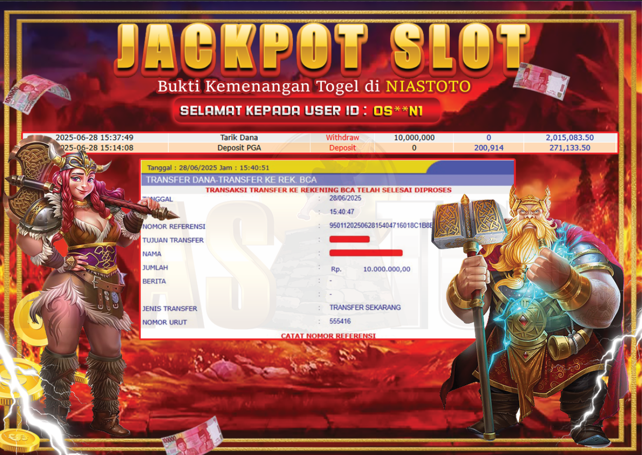 Bukti Jackpot Lunas NiasToto