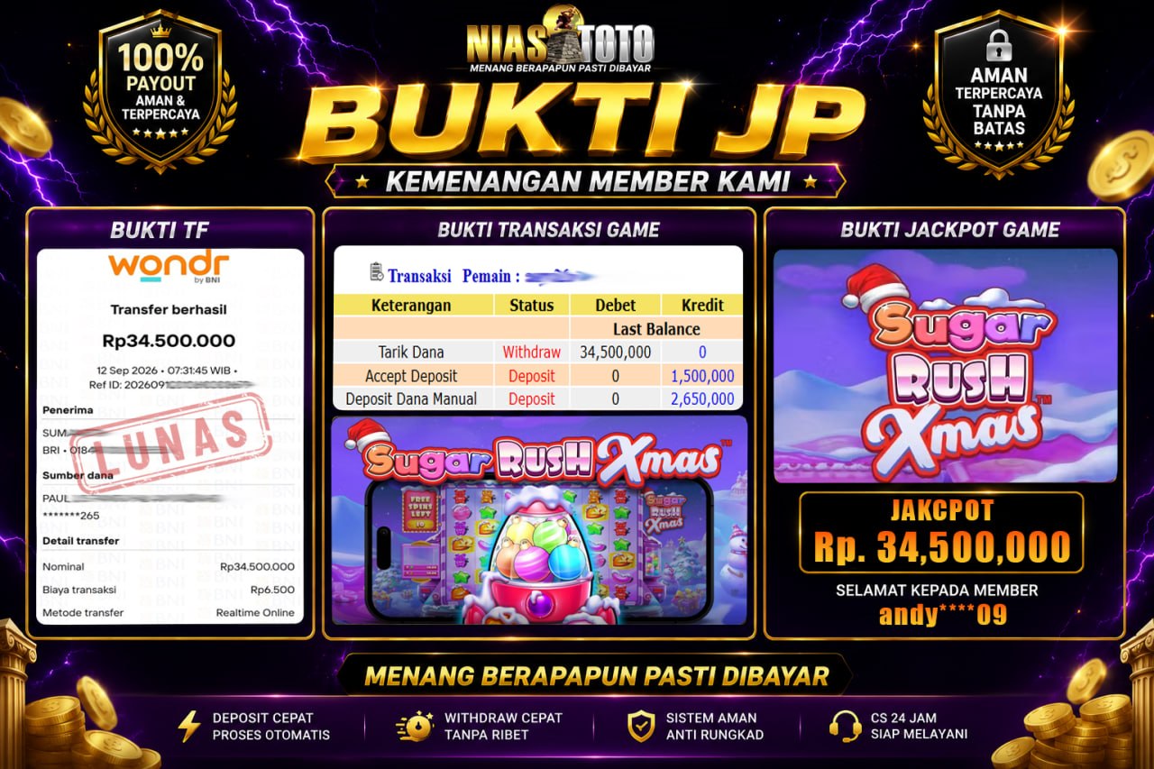 Bukti Jackpot Lunas NiasToto
